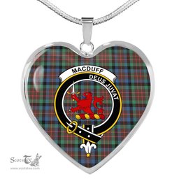 MacDuff Hunting Ancient Scottish Clan Heart Necklacemother's day gifts, gifts for mom, best gift for girlfriend, Tartan Heart Necklace Jewelry, Gold Heart Necklace, Silver Heart Necklace, Plaid Heart Necklace