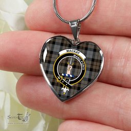 MacKay Weathered Scottish Clan Heart Necklacemother's day gifts, gifts for mom, best gift for girlfriend, Tartan Heart Necklace Jewelry, Gold Heart Necklace, Silver Heart Necklace, Plaid Heart Necklace
