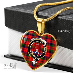 MacNaughten Modern Scottish Clan Heart Necklacemother's day gifts, gifts for mom, best gift for girlfriend, Tartan Heart Necklace Jewelry, Gold Heart Necklace, Silver Heart Necklace, Plaid Heart Necklace