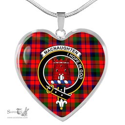 MacNaughten Modern Scottish Clan Heart Necklacemother's day gifts, gifts for mom, best gift for girlfriend, Tartan Heart Necklace Jewelry, Gold Heart Necklace, Silver Heart Necklace, Plaid Heart Necklace