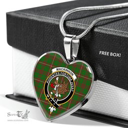 MacKinnon Hunting Modern Scottish Clan Heart Necklacemother's day gifts, gifts for mom, best gift for girlfriend, Tartan Heart Necklace Jewelry, Gold Heart Necklace, Silver Heart Necklace, Plaid Heart Necklace