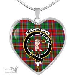 MacCulloch Scottish Clan Heart Necklacemother's day gifts, gifts for mom, best gift for girlfriend, Tartan Heart Necklace Jewelry, Gold Heart Necklace, Silver Heart Necklace, Plaid Heart Necklace