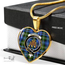 MacKenzie Hunting Scottish Clan Heart Necklacemother's day gifts, gifts for mom, best gift for girlfriend, Tartan Heart Necklace Jewelry, Gold Heart Necklace, Silver Heart Necklace, Plaid Heart Necklace
