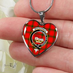 MacDonald Clan Donald Of Sleat Scottish Clan Heart Necklacemother's day gifts, gifts for mom, best gift for girlfriend, Tartan Heart Necklace Jewelry, Gold Heart Necklace, Silver Heart Necklace, Plaid Heart Necklace