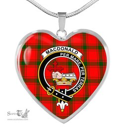 MacDonald Clan Donald Of Sleat Scottish Clan Heart Necklacemother's day gifts, gifts for mom, best gift for girlfriend, Tartan Heart Necklace Jewelry, Gold Heart Necklace, Silver Heart Necklace, Plaid Heart Necklace