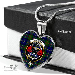 MacLeod Of Harris Modern Scottish Clan Heart Necklacemother's day gifts, gifts for mom, best gift for girlfriend, Tartan Heart Necklace Jewelry, Gold Heart Necklace, Silver Heart Necklace, Plaid Heart Necklace