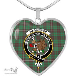 MacKinnon Hunting Ancient Scottish Clan Heart Necklacemother's day gifts, gifts for mom, best gift for girlfriend, Tartan Heart Necklace Jewelry, Gold Heart Necklace, Silver Heart Necklace, Plaid Heart Necklace