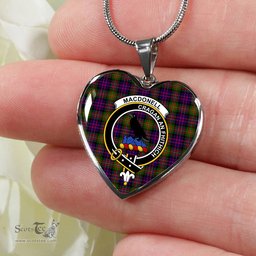MacDonell Of Glengarry Modern Scottish Clan Heart Necklacemother's day gifts, gifts for mom, best gift for girlfriend, Tartan Heart Necklace Jewelry, Gold Heart Necklace, Silver Heart Necklace, Plaid Heart Necklace