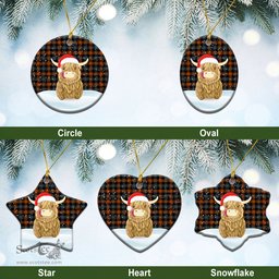 Scottish Brown Ancient Tartan Christmas Ceramic Ornament - Highland Cows Style - Tartan Plaid Christmas Decor Scottish Plaid Tartan Plaid - ScotsTee - scotstee.com