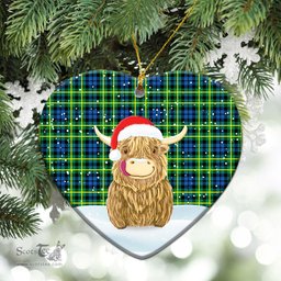 Scottish Campbell of Breadalbane Ancient Tartan Christmas Ceramic Ornament - Highland Cows Style - Tartan Plaid Christmas Decor Scottish Plaid Tartan Plaid - ScotsTee - scotstee.com