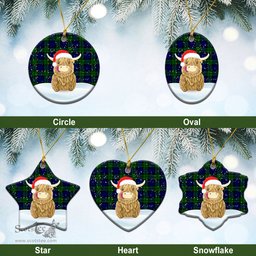 Scottish Campbell Modern Tartan Christmas Ceramic Ornament - Highland Cows Style - Tartan Plaid Christmas Decor Scottish Plaid Tartan Plaid - ScotsTee - scotstee.com