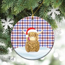 Scottish Boswell Modern Tartan Christmas Ceramic Ornament - Highland Cows Style - Tartan Plaid Christmas Decor Scottish Plaid Tartan Plaid - ScotsTee - scotstee.com