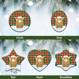 Scottish Buchanan Old Sett Tartan Christmas Ceramic Ornament - Highland Cows Style - Tartan Plaid Christmas Decor Scottish Plaid Tartan Plaid - ScotsTee - scotstee.com