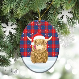 Scottish Blane Tartan Christmas Ceramic Ornament - Highland Cows Style - Tartan Plaid Christmas Decor Scottish Plaid Tartan Plaid - ScotsTee - scotstee.com