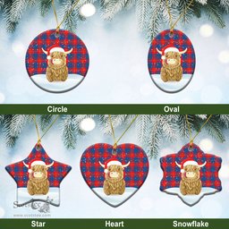 Scottish Blane Tartan Christmas Ceramic Ornament - Highland Cows Style - Tartan Plaid Christmas Decor Scottish Plaid Tartan Plaid - ScotsTee - scotstee.com