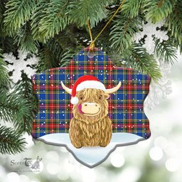 Scottish Bethune Modern Tartan Christmas Ceramic Ornament - Highland Cows Style - Tartan Plaid Christmas Decor Scottish Plaid Tartan Plaid - ScotsTee - scotstee.com