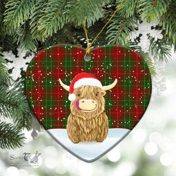Scottish Burnett Tartan Christmas Ceramic Ornament - Highland Cows Style - Tartan Plaid Christmas Decor Scottish Plaid Tartan Plaid - ScotsTee - scotstee.com