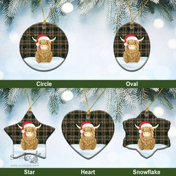 Scottish Buchanan Hunting Tartan Christmas Ceramic Ornament - Highland Cows Style - Tartan Plaid Christmas Decor Scottish Plaid Tartan Plaid - ScotsTee - scotstee.com