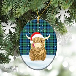 Scottish Campbell Ancient 01 Tartan Christmas Ceramic Ornament - Highland Cows Style - Tartan Plaid Christmas Decor Scottish Plaid Tartan Plaid - ScotsTee - scotstee.com