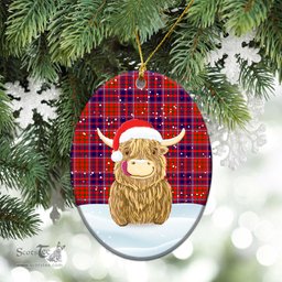 Scottish Cameron of Lochiel Modern Tartan Christmas Ceramic Ornament - Highland Cows Style - Tartan Plaid Christmas Decor Scottish Plaid Tartan Plaid - ScotsTee - scotstee.com
