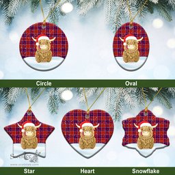 Scottish Cameron of Lochiel Modern Tartan Christmas Ceramic Ornament - Highland Cows Style - Tartan Plaid Christmas Decor Scottish Plaid Tartan Plaid - ScotsTee - scotstee.com