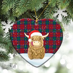 Scottish Auchinleck Tartan Christmas Ceramic Ornament - Highland Cows Style - Tartan Plaid Christmas Decor Scottish Plaid Tartan Plaid - ScotsTee - scotstee.com
