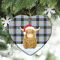 Scottish Bell of the Borders Tartan Christmas Ceramic Ornament - Highland Cows Style - Tartan Plaid Christmas Decor Scottish Plaid Tartan Plaid - ScotsTee - scotstee.com