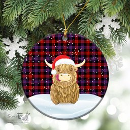 Scottish Brown Modern Tartan Christmas Ceramic Ornament - Highland Cows Style - Tartan Plaid Christmas Decor Scottish Plaid Tartan Plaid - ScotsTee - scotstee.com