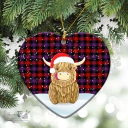 Scottish Brown Modern Tartan Christmas Ceramic Ornament - Highland Cows Style - Tartan Plaid Christmas Decor Scottish Plaid Tartan Plaid - ScotsTee - scotstee.com