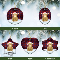 Scottish Brown Modern Tartan Christmas Ceramic Ornament - Highland Cows Style - Tartan Plaid Christmas Decor Scottish Plaid Tartan Plaid - ScotsTee - scotstee.com