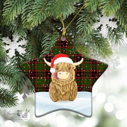 Scottish Buchan Modern Tartan Christmas Ceramic Ornament - Highland Cows Style - Tartan Plaid Christmas Decor Scottish Plaid Tartan Plaid - ScotsTee - scotstee.com
