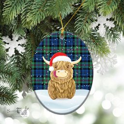 Scottish Baird Ancient Tartan Christmas Ceramic Ornament - Highland Cows Style - Tartan Plaid Christmas Decor Scottish Plaid Tartan Plaid - ScotsTee - scotstee.com