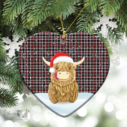 Scottish Borthwick Ancient Tartan Christmas Ceramic Ornament - Highland Cows Style - Tartan Plaid Christmas Decor Scottish Plaid Tartan Plaid - ScotsTee - scotstee.com
