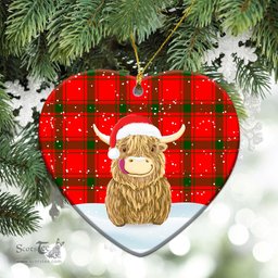 Scottish Darroch (Gourock) Tartan Christmas Ceramic Ornament - Highland Cows Style - Tartan Plaid Christmas Decor Scottish Plaid Tartan Plaid - ScotsTee - scotstee.com