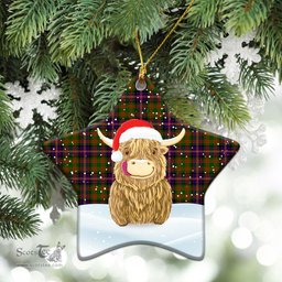 Scottish Cochrane Modern Tartan Christmas Ceramic Ornament - Highland Cows Style - Tartan Plaid Christmas Decor Scottish Plaid Tartan Plaid - ScotsTee - scotstee.com