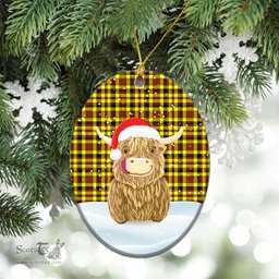 Scottish Jardine Tartan Christmas Ceramic Ornament - Highland Cows Style - Tartan Plaid Christmas Decor Scottish Plaid Tartan Plaid - ScotsTee - scotstee.com