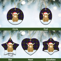 Scottish Durie Tartan Christmas Ceramic Ornament - Highland Cows Style - Tartan Plaid Christmas Decor Scottish Plaid Tartan Plaid - ScotsTee - scotstee.com