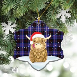 Scottish Dunlop Modern Tartan Christmas Ceramic Ornament - Highland Cows Style - Tartan Plaid Christmas Decor Scottish Plaid Tartan Plaid - ScotsTee - scotstee.com