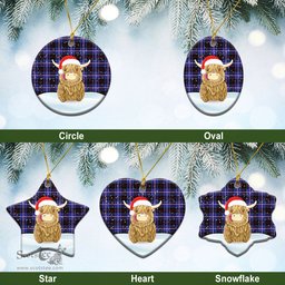 Scottish Dunlop Modern Tartan Christmas Ceramic Ornament - Highland Cows Style - Tartan Plaid Christmas Decor Scottish Plaid Tartan Plaid - ScotsTee - scotstee.com