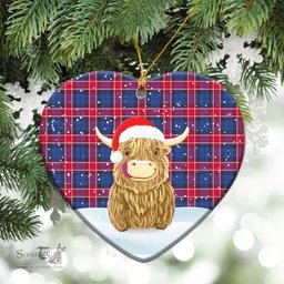 Scottish Graham of Menteith Red Tartan Christmas Ceramic Ornament - Highland Cows Style - Tartan Plaid Christmas Decor Scottish Plaid Tartan Plaid - ScotsTee - scotstee.com