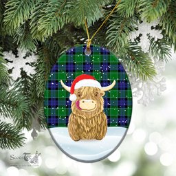Scottish Haldane Tartan Christmas Ceramic Ornament - Highland Cows Style - Tartan Plaid Christmas Decor Scottish Plaid Tartan Plaid - ScotsTee - scotstee.com
