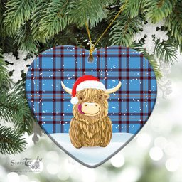 Scottish Elliot Ancient Tartan Christmas Ceramic Ornament - Highland Cows Style - Tartan Plaid Christmas Decor Scottish Plaid Tartan Plaid - ScotsTee - scotstee.com