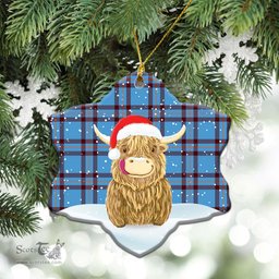 Scottish Elliot Ancient Tartan Christmas Ceramic Ornament - Highland Cows Style - Tartan Plaid Christmas Decor Scottish Plaid Tartan Plaid - ScotsTee - scotstee.com