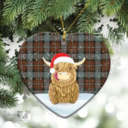 Scottish Fergusson Weathered Tartan Christmas Ceramic Ornament - Highland Cows Style - Tartan Plaid Christmas Decor Scottish Plaid Tartan Plaid - ScotsTee - scotstee.com