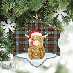 Scottish Fergusson Weathered Tartan Christmas Ceramic Ornament - Highland Cows Style - Tartan Plaid Christmas Decor Scottish Plaid Tartan Plaid - ScotsTee - scotstee.com