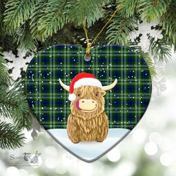 Scottish Haliburton Tartan Christmas Ceramic Ornament - Highland Cows Style - Tartan Plaid Christmas Decor Scottish Plaid Tartan Plaid - ScotsTee - scotstee.com