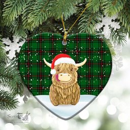 Scottish Kinloch Tartan Christmas Ceramic Ornament - Highland Cows Style - Tartan Plaid Christmas Decor Scottish Plaid Tartan Plaid - ScotsTee - scotstee.com