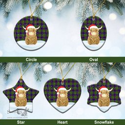 Scottish Dalrymple Tartan Christmas Ceramic Ornament - Highland Cows Style - Tartan Plaid Christmas Decor Scottish Plaid Tartan Plaid - ScotsTee - scotstee.com