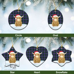Scottish Hunter Modern Tartan Christmas Ceramic Ornament - Highland Cows Style - Tartan Plaid Christmas Decor Scottish Plaid Tartan Plaid - ScotsTee - scotstee.com