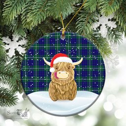 Scottish Hamilton Hunting Modern Tartan Christmas Ceramic Ornament - Highland Cows Style - Tartan Plaid Christmas Decor Scottish Plaid Tartan Plaid - ScotsTee - scotstee.com
